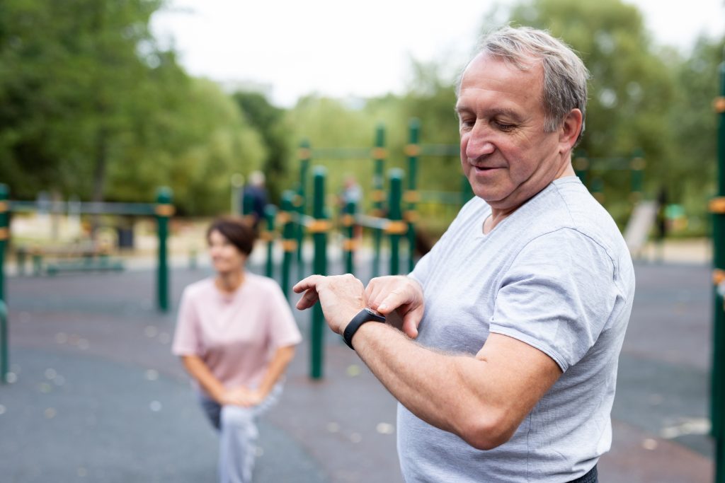 man exercising with pulmonary fibrosis
